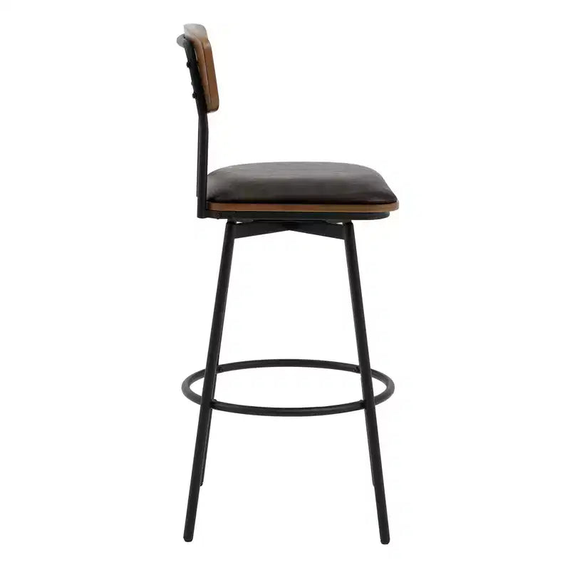 Spruce&Spring Swivel Bar Height Bar Stool with Metal Legs