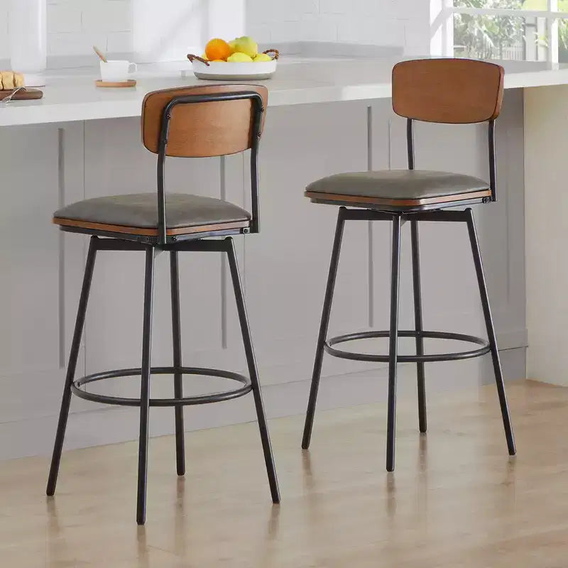 Spruce&Spring Swivel Bar Height Bar Stool with Metal Legs
