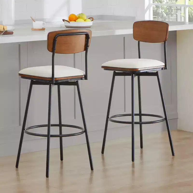 Spruce&Spring Swivel Bar Height Bar Stool with Metal Legs