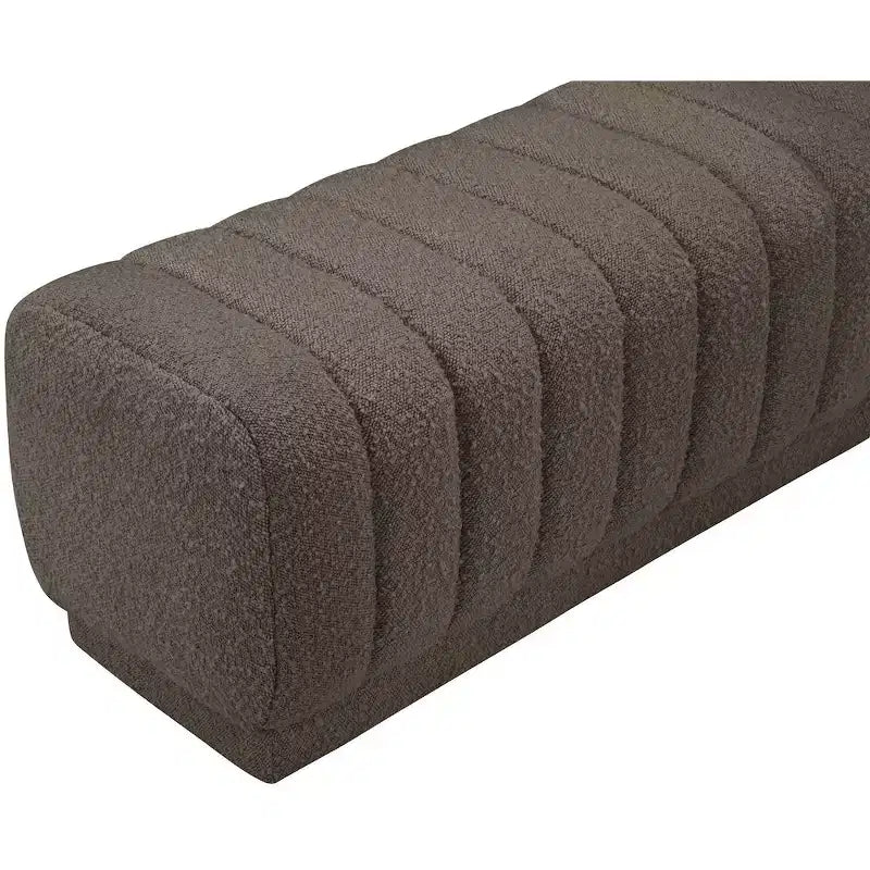 Meridian Furniture,Heathrow Boucle Fabric Ottoman/Bench