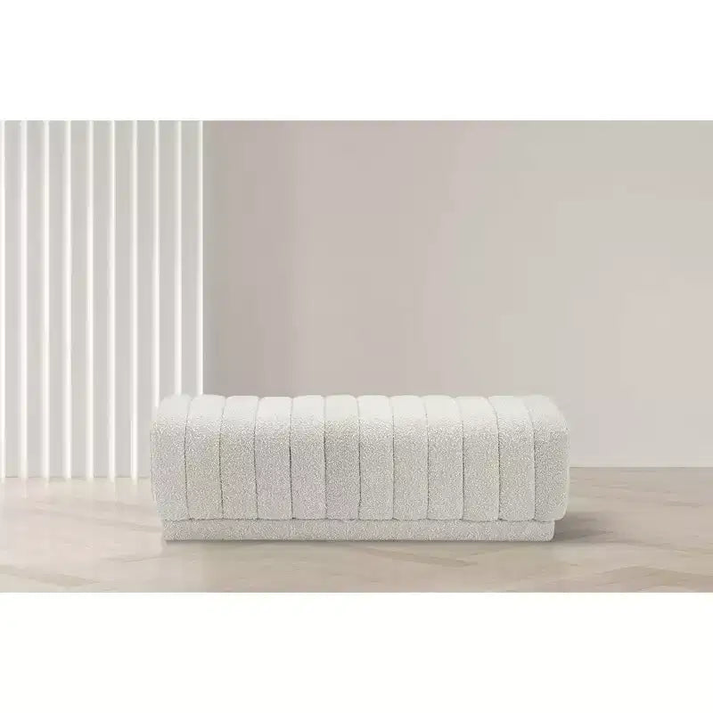 Meridian Furniture,Heathrow Boucle Fabric Ottoman/Bench