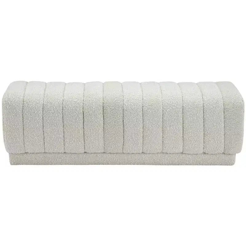 Meridian Furniture,Heathrow Boucle Fabric Ottoman/Bench