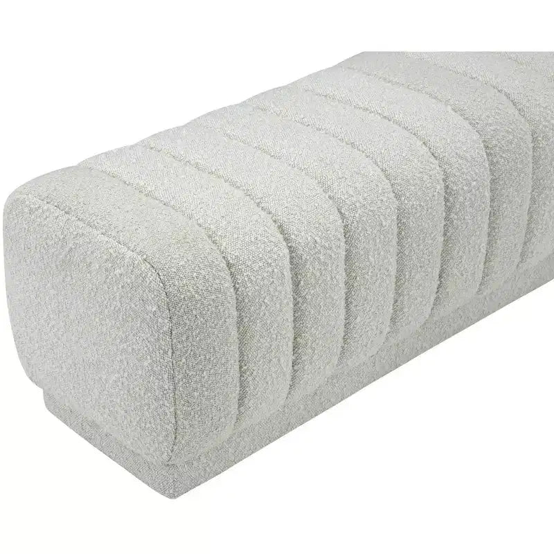 Meridian Furniture,Heathrow Boucle Fabric Ottoman/Bench
