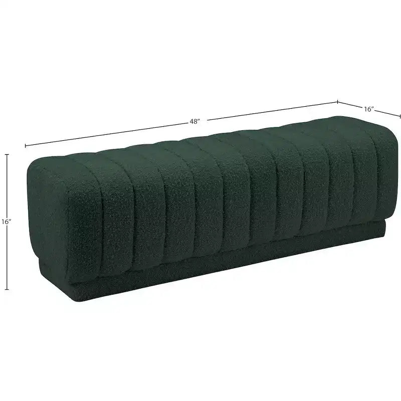 Meridian Furniture,Heathrow Boucle Fabric Ottoman/Bench