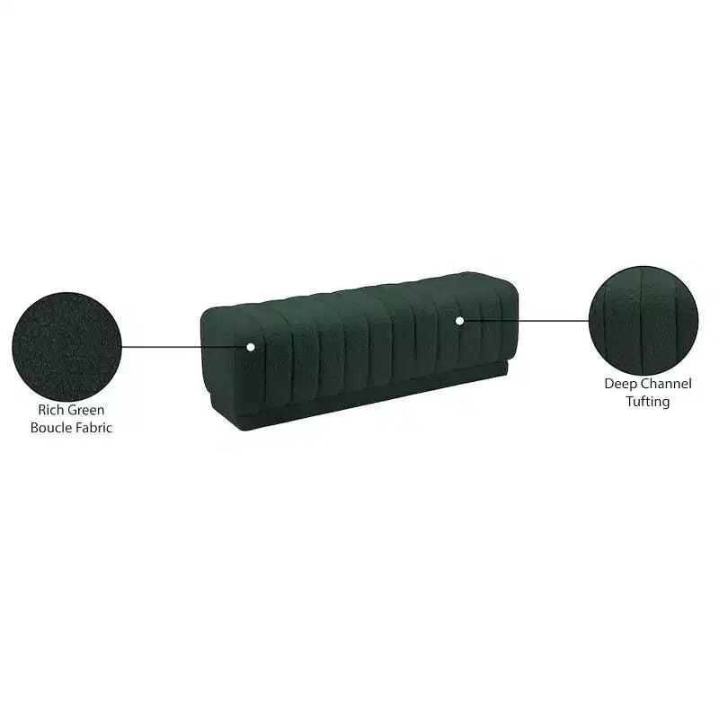 Meridian Furniture,Heathrow Boucle Fabric Ottoman/Bench