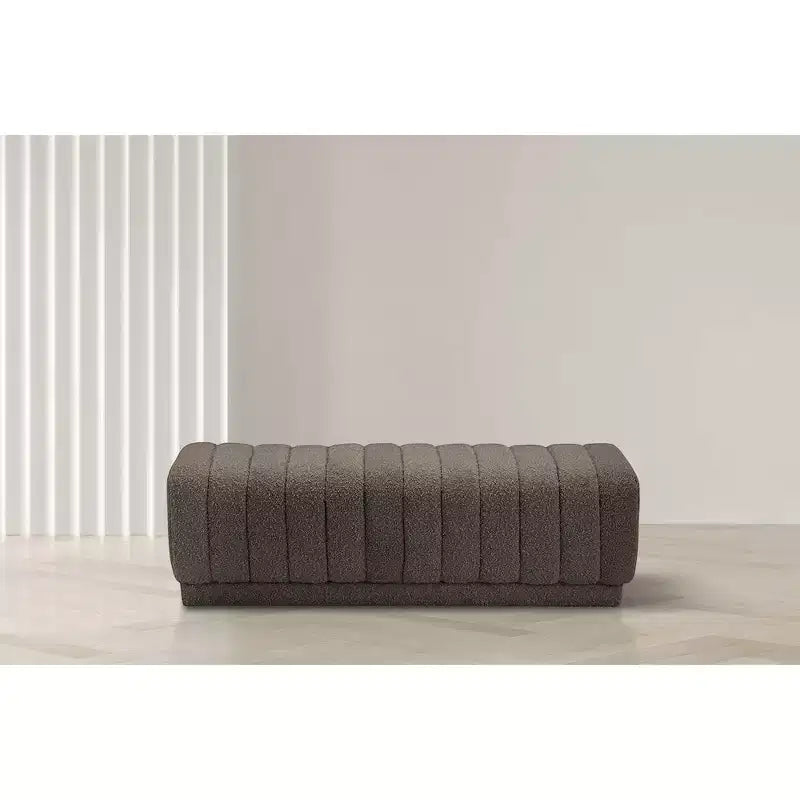 Meridian Furniture,Heathrow Boucle Fabric Ottoman/Bench