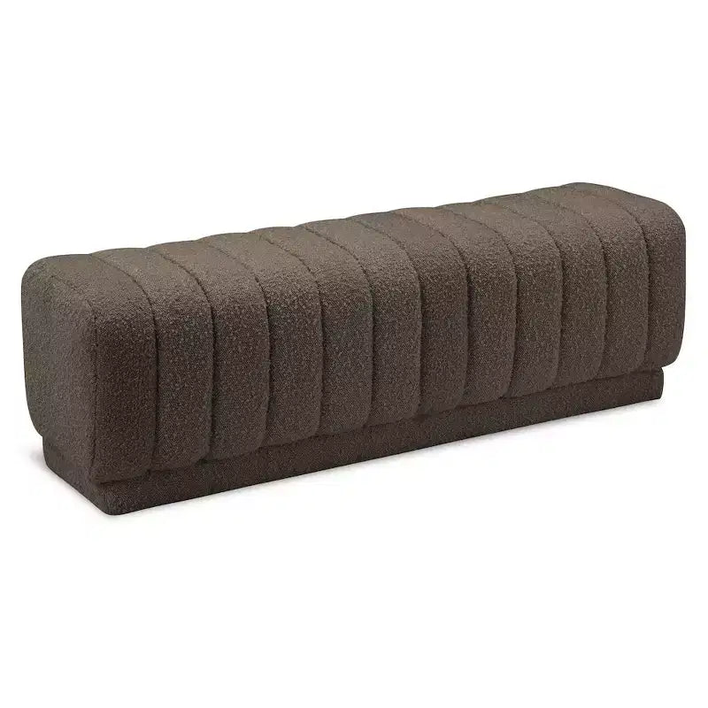 Meridian Furniture,Heathrow Boucle Fabric Ottoman/Bench