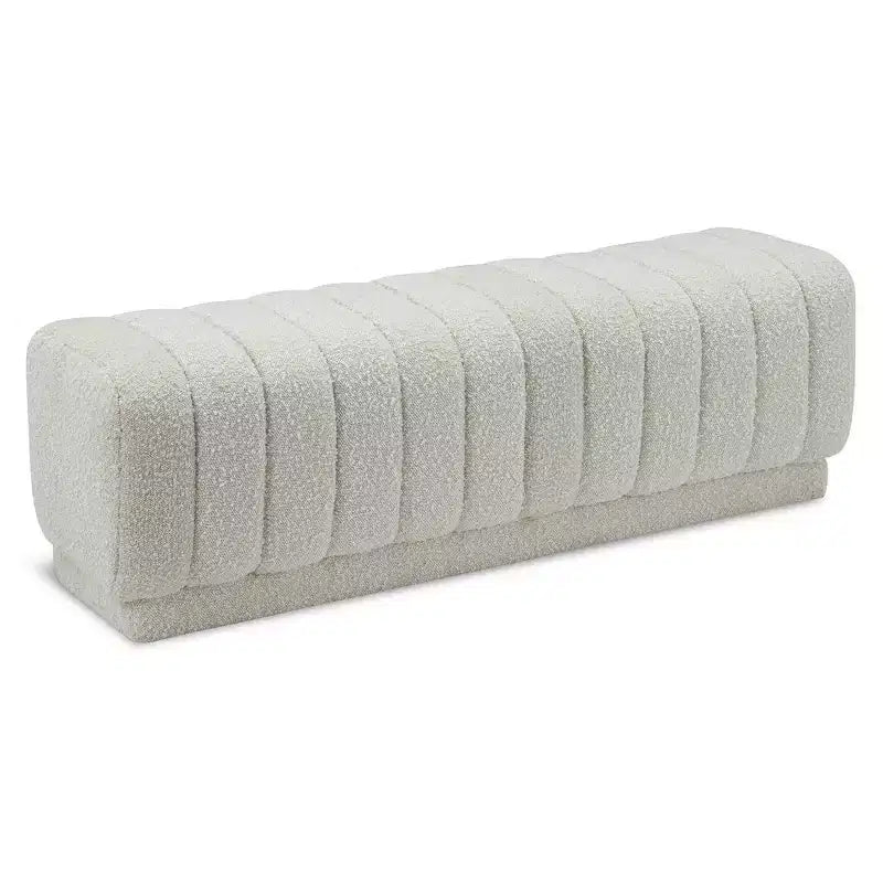 Meridian Furniture,Heathrow Boucle Fabric Ottoman/Bench
