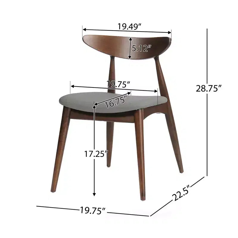 Christopher Knight Home Dryn Mid-Century Modern 5 Piece Rubberwood Upholsetered Dining Set with Curved Backrest