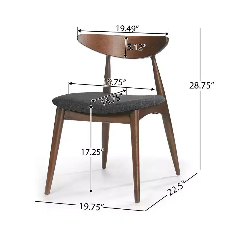 Christopher Knight Home Dryn Mid-Century Modern 5 Piece Rubberwood Upholsetered Dining Set with Curved Backrest