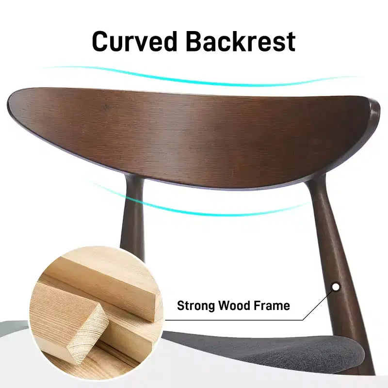 Christopher Knight Home Dryn Mid-Century Modern 5 Piece Rubberwood Upholsetered Dining Set with Curved Backrest