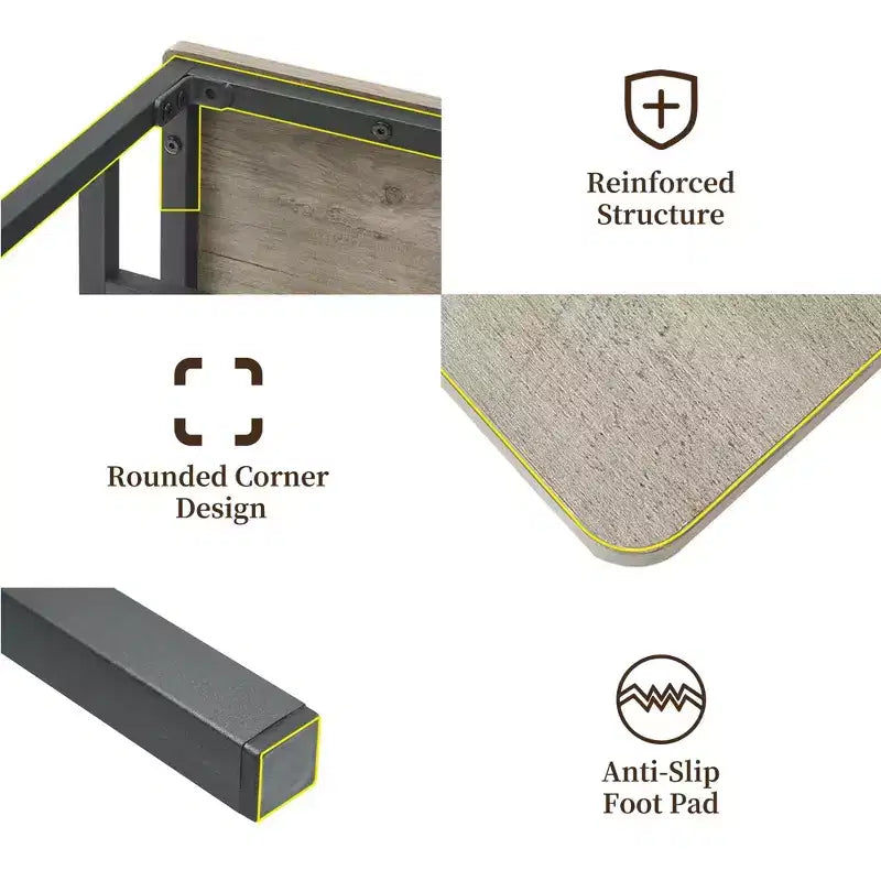 Ensemble de table à manger pour 4, table de cuisine avec 2 bancs, casier à vin et étagère de rangement, ensemble de table à manger rectangulaire, pour petits espaces, appartement, coin repas