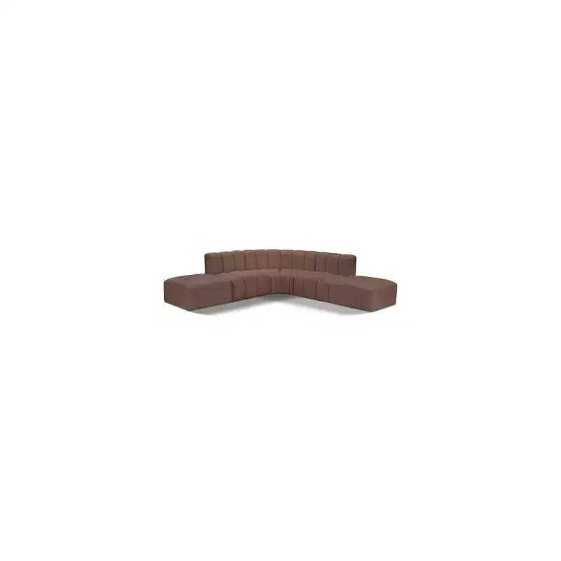 Meridian Furniture,Arc Brown Vegan Leather Modular Sofa