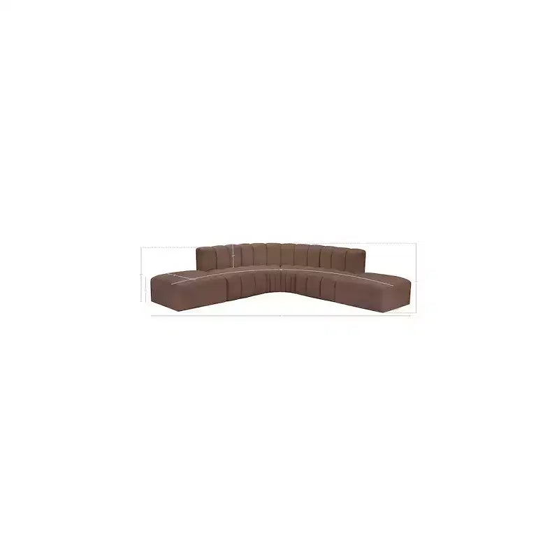 Meridian Furniture,Arc Brown Vegan Leather Modular Sofa