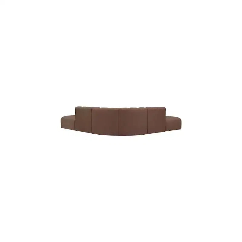 Meridian Furniture,Arc Brown Vegan Leather Modular Sofa