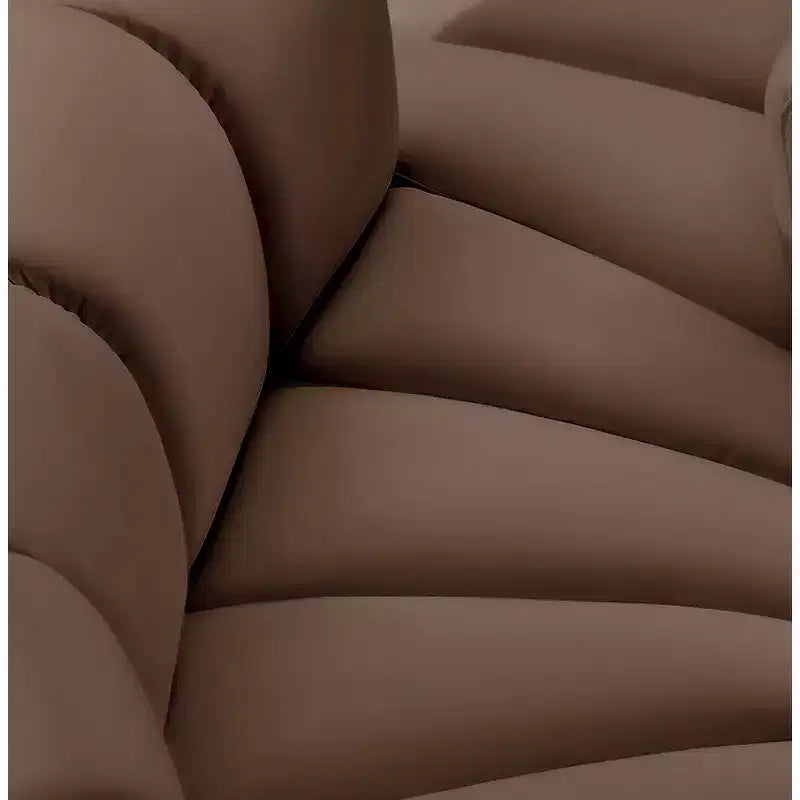 Meridian Furniture,Arc Brown Vegan Leather Modular Sofa