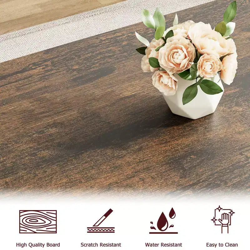 Dining Table Set with Benches,Kitchen Table Set for 4,Sturdy Metal Frame,Saving Space Dining Room Table Set for Apartment,Kitchen,Dining Room
