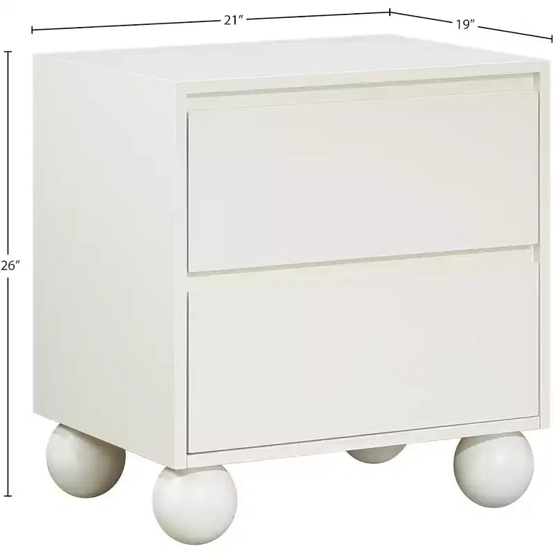 Meridian Furniture,Kent Cream Nightstand
