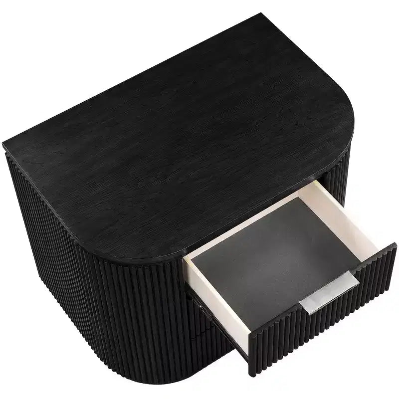 Meridina Furniture,Astrid Solid Wood And Oak Veneer Nightstand