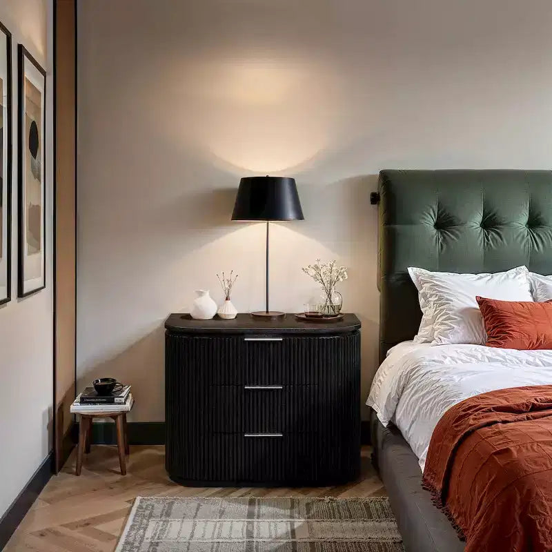 Meridina Furniture,Astrid Solid Wood And Oak Veneer Nightstand
