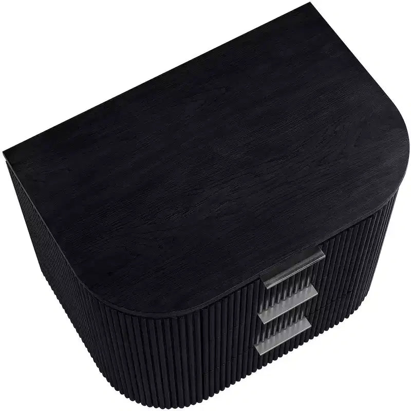 Meridina Furniture,Astrid Solid Wood And Oak Veneer Nightstand