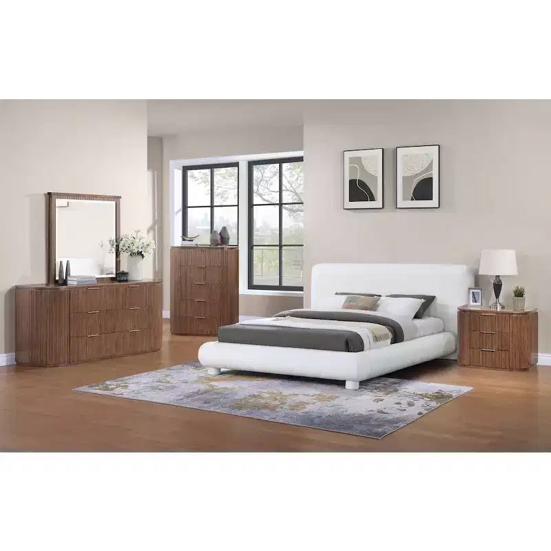 Meridina Furniture,Astrid Solid Wood And Oak Veneer Nightstand
