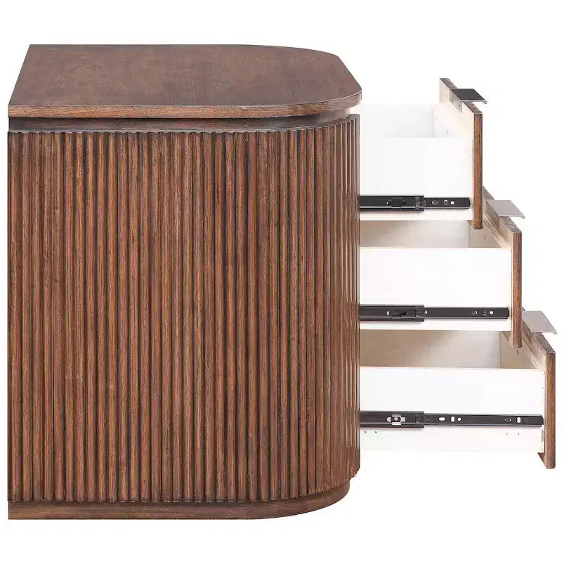 Meridina Furniture,Astrid Solid Wood And Oak Veneer Nightstand