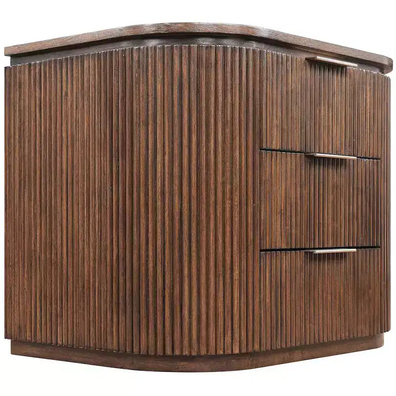 Meridina Furniture,Astrid Solid Wood And Oak Veneer Nightstand