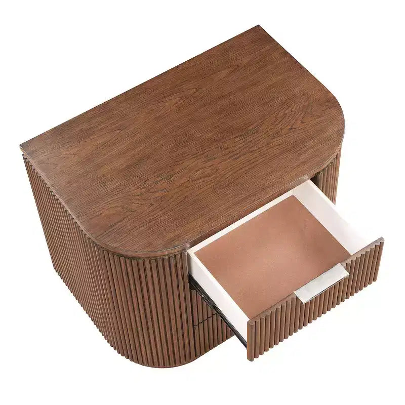 Meridina Furniture,Astrid Solid Wood And Oak Veneer Nightstand