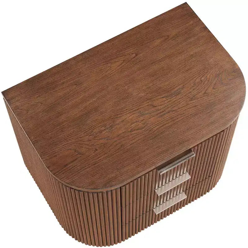 Meridina Furniture,Astrid Solid Wood And Oak Veneer Nightstand