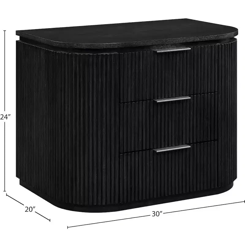 Meridina Furniture,Astrid Solid Wood And Oak Veneer Nightstand