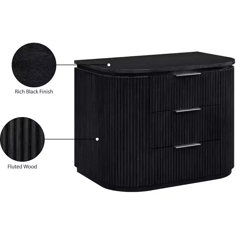 Meridina Furniture,Astrid Solid Wood And Oak Veneer Nightstand