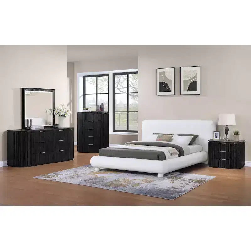 Meridina Furniture,Astrid Solid Wood And Oak Veneer Nightstand