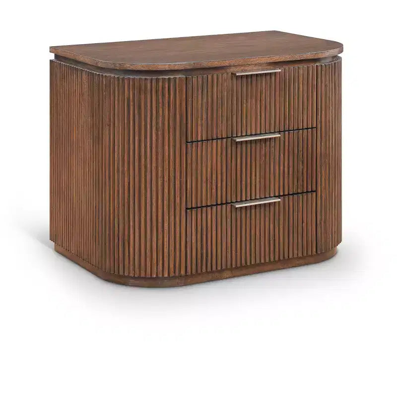 Meridina Furniture,Astrid Solid Wood And Oak Veneer Nightstand