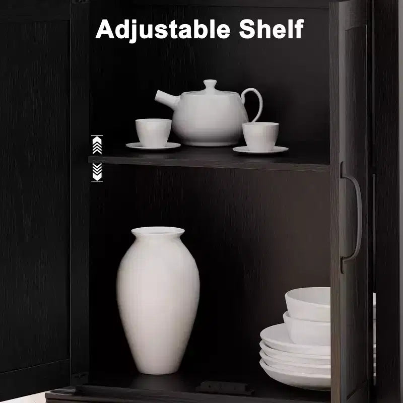 Bibliothèque de ferme Coolmee avec portes, étagère à 5 niveaux avec rangement, armoire de rangement en bois pour salon, maison, bureau, chambre à coucher