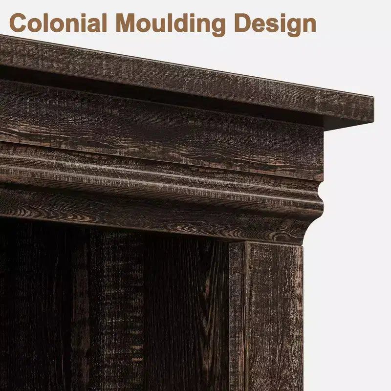 Bibliothèque de ferme Coolmee avec portes, étagère à 5 niveaux avec rangement, armoire de rangement en bois pour salon, maison, bureau, chambre à coucher
