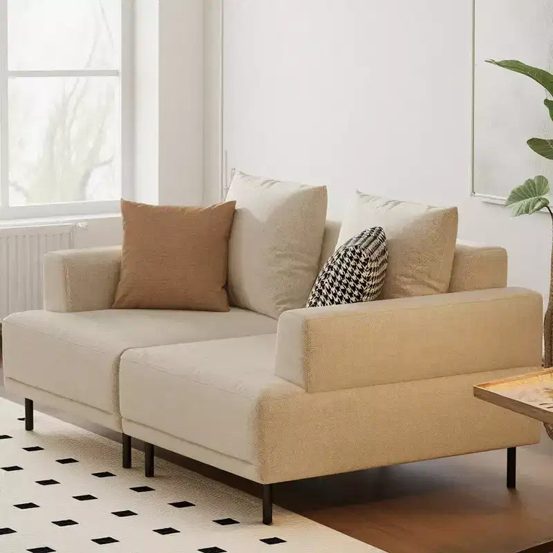 Canapé sectionnel modulaire Gaoyangjiaju 66,1 po de large en tissu de style milieu de siècle avec assise confortable, adapté au salon - Beige