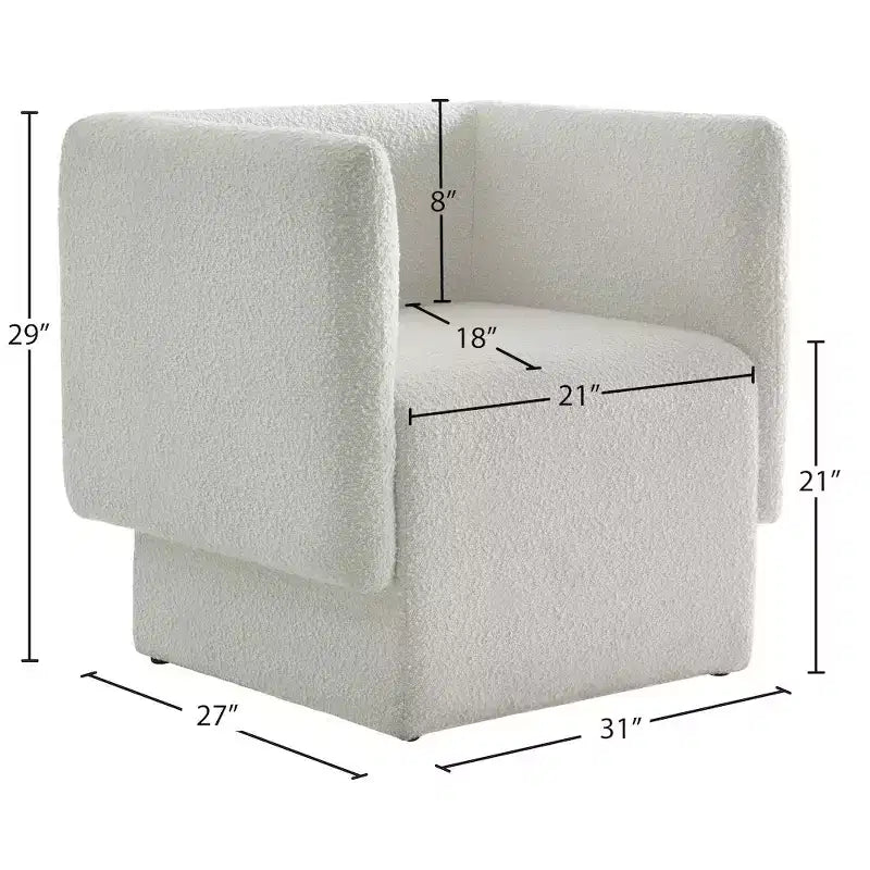 Meridian Furniture, fauteuil d'appoint en tissu bouclé Vera