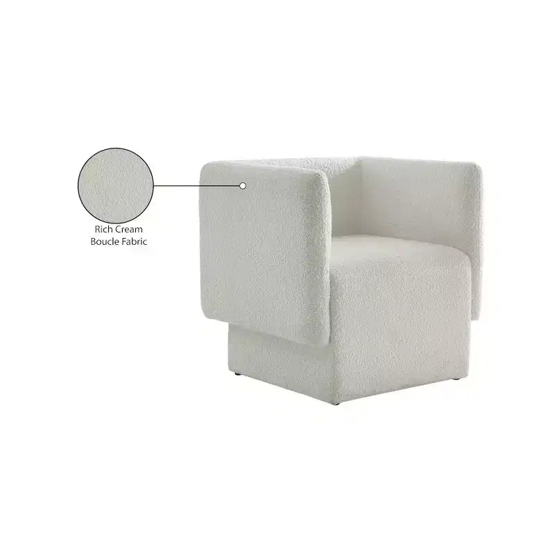 Meridian Furniture, fauteuil d'appoint en tissu bouclé Vera