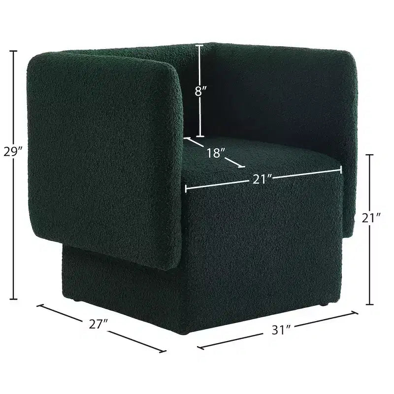 Meridian Furniture, fauteuil d'appoint en tissu bouclé Vera