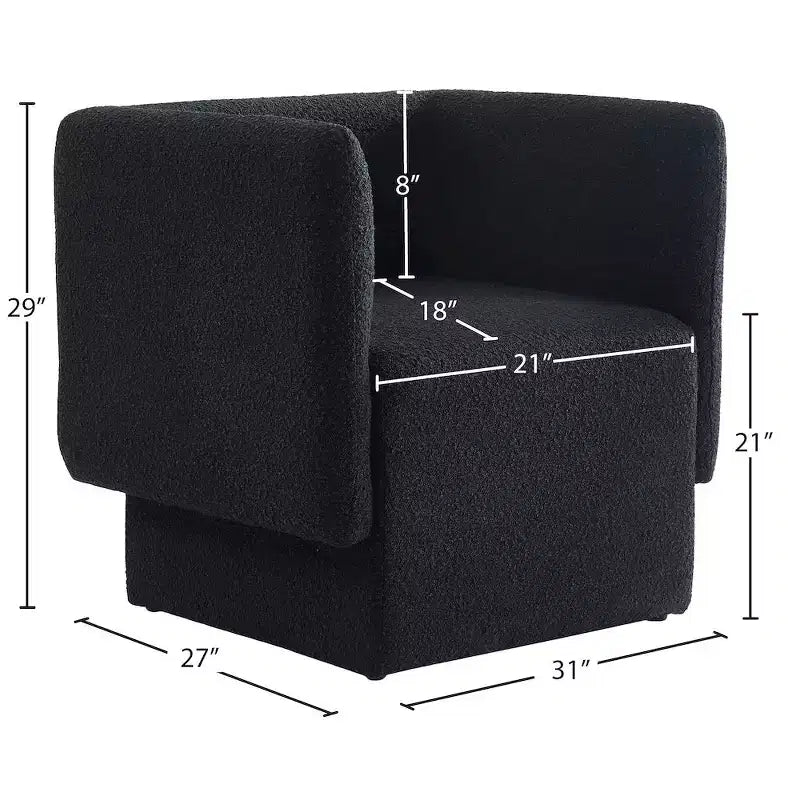 Meridian Furniture, fauteuil d'appoint en tissu bouclé Vera