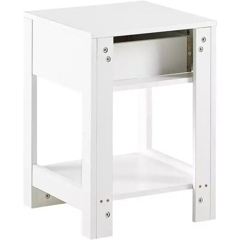 Acekool Rattan Nightstand with Drawer, Bedside End Table for Small Spaces, 15.75L x 15.75W x 21.65H, Natural Finish
