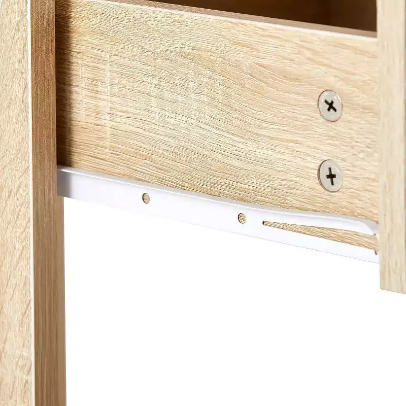Acekool Rattan Nightstand with Drawer, Bedside End Table for Small Spaces, 15.75L x 15.75W x 21.65H, Natural Finish