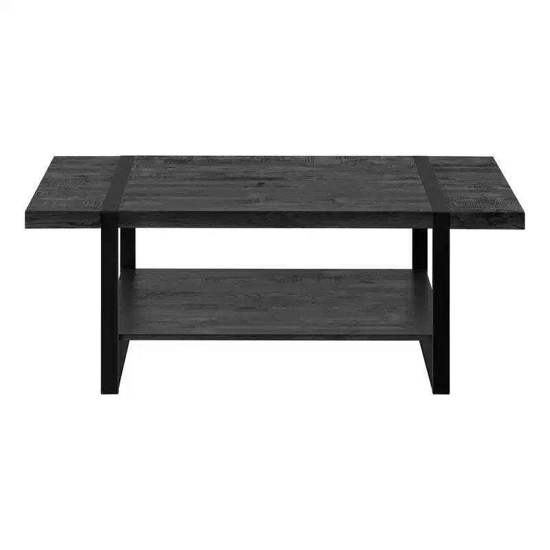 HomeRoots 47 Black Coffee Table With Shelf