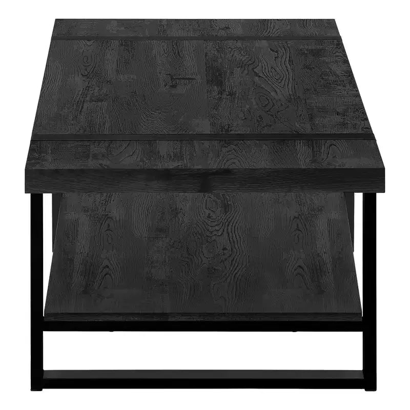 HomeRoots 47 Black Coffee Table With Shelf