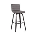 HomeRoots 30 Gray And Black Iron Swivel Low Back Bar Height Bar Chair