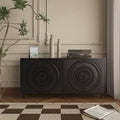 Okak Modern Sideboard Buffet, Storage Cabinet with 2 Doors and Hand-carved Patterns, Curio Cabinet for Dining Room, Living Room, Kitchen