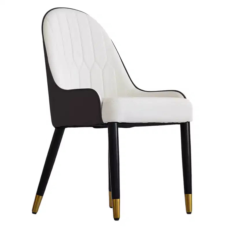 Modern PU Sponge-Filled Dining Chair, Solid Wood & Metal Legs, Set of 2, Suitable for Dining Rooms & Offices