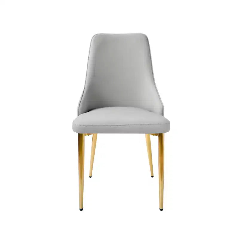 Modern PU Sponge-Filled Dining Chair, Solid Wood & Metal Legs, Set of 2, Suitable for Dining Rooms & Offices
