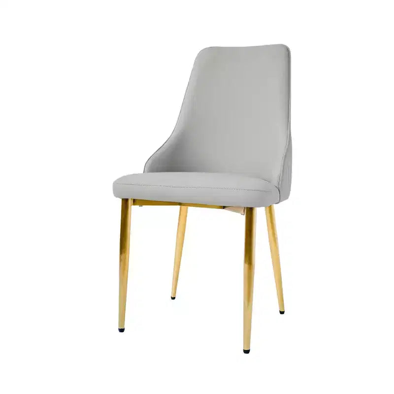 Modern PU Sponge-Filled Dining Chair, Solid Wood & Metal Legs, Set of 2, Suitable for Dining Rooms & Offices